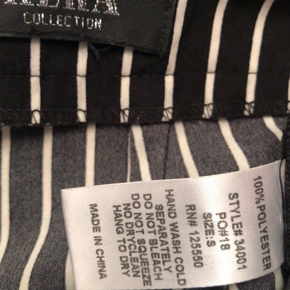 Women’s Black and White Striped Pants - Picture 2 of 2